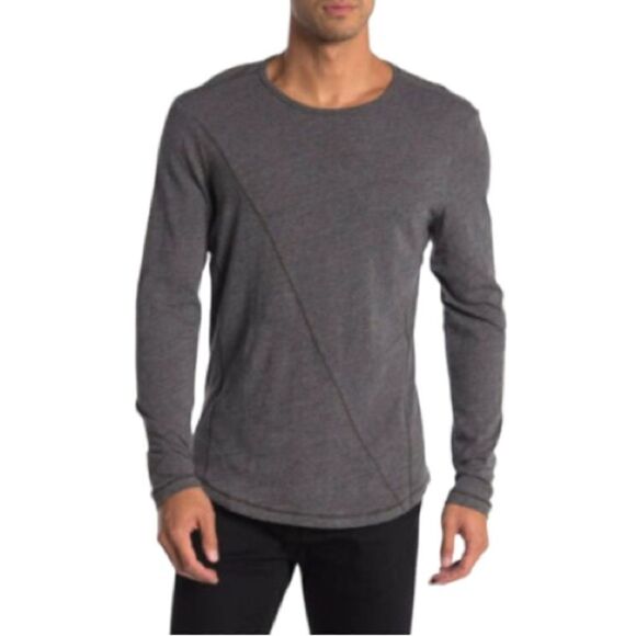 Robert Barakett Ash Gray Meadowbrook Crew Long Sleeve Slub T Shirt Size Large - Picture 1 of 9